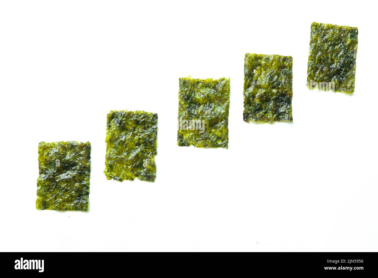 nori seaweed isolated on white background. Japanese food nori. Dry