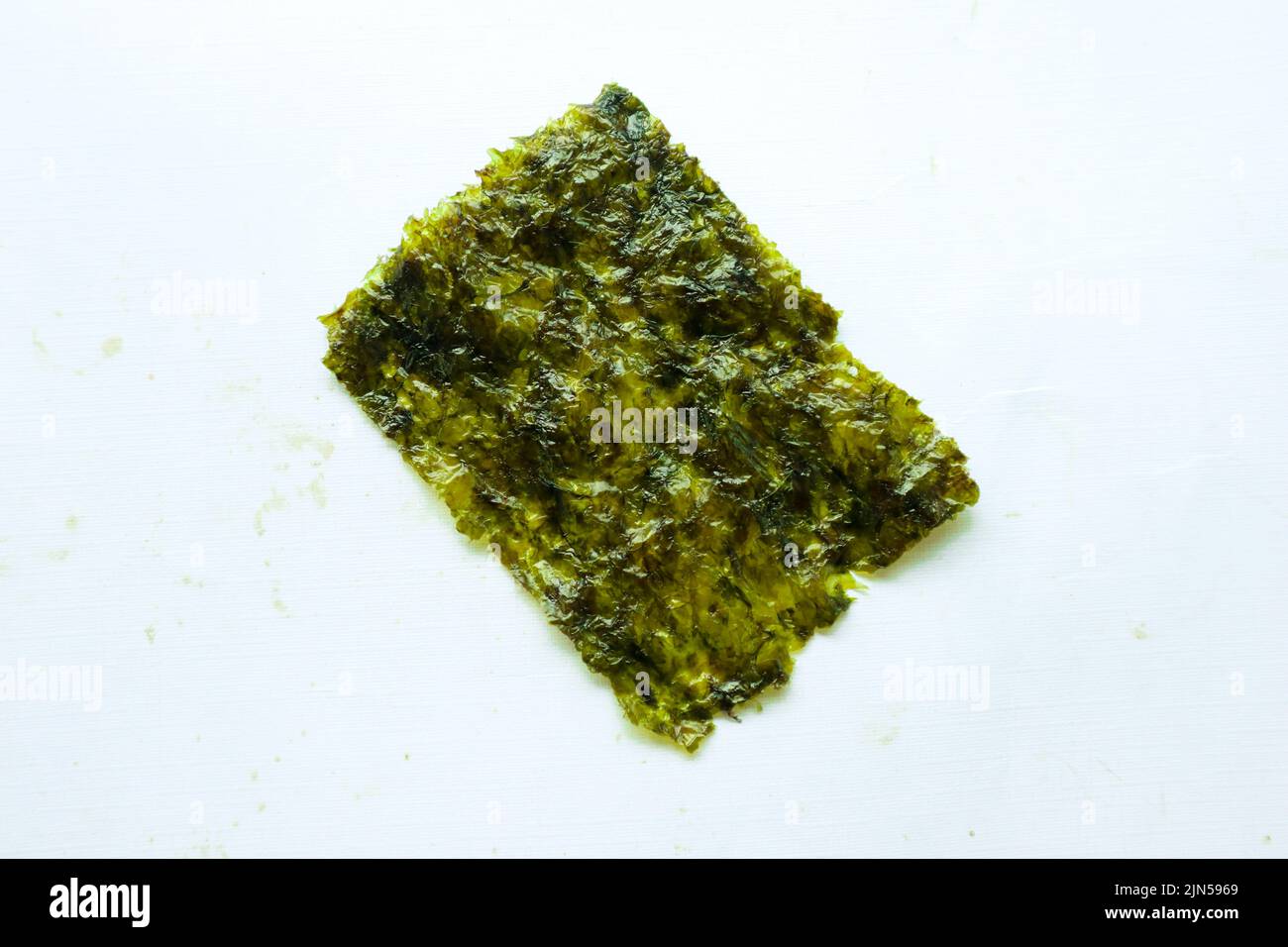 nori seaweed isolated on white background. Japanese food nori. Dry