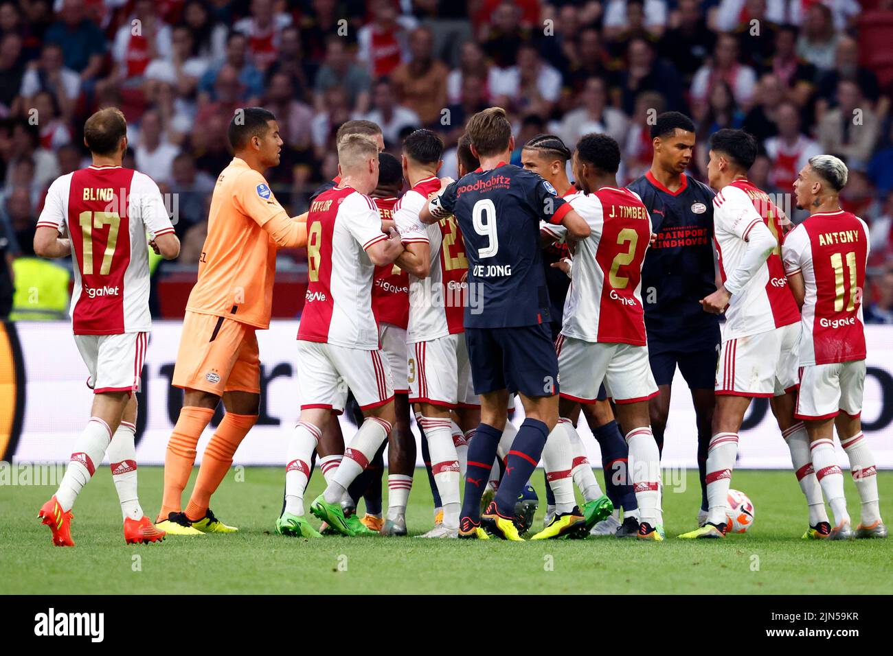 AMSTERDAM, THE NETHERLANDS - JULY 30: Daley Blind of Ajax, goalkeeper ...