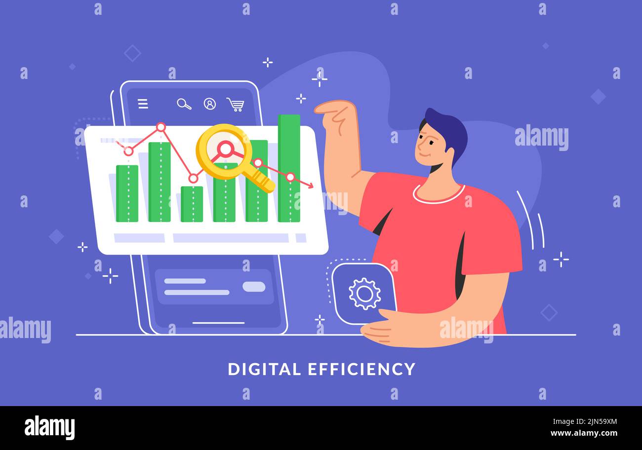 Data analysis on mobile app for increasing sales and revenue Stock Vector