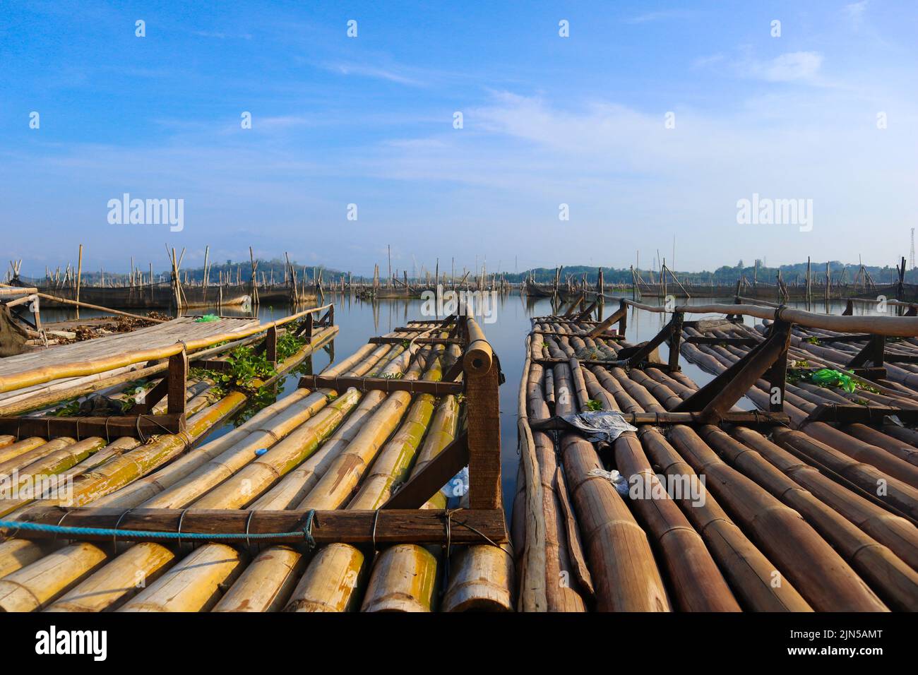 Many Fish Cages That Build Bamboo Stock Photo 1597919764