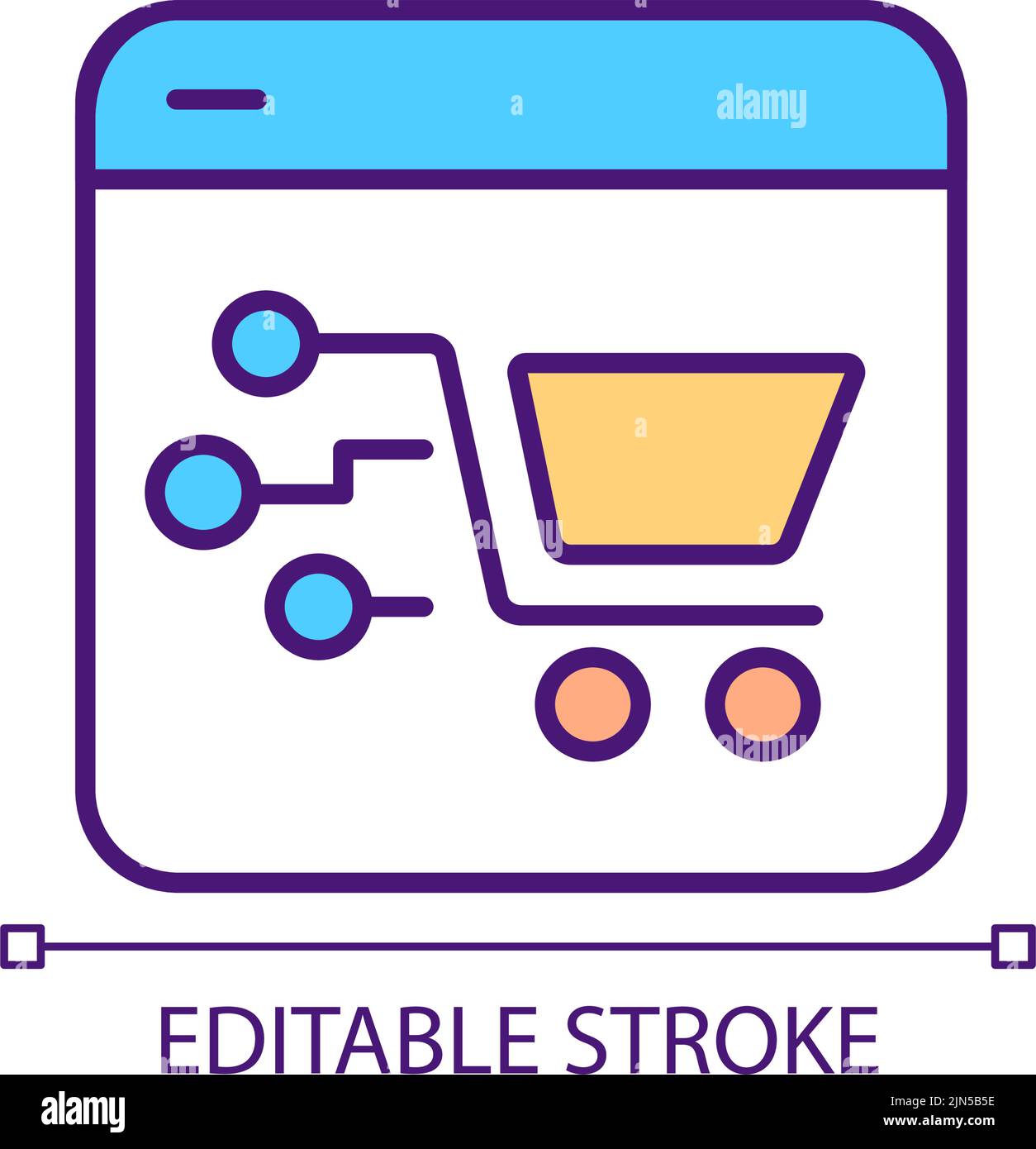 Ecommerce platform RGB color icon Stock Vector