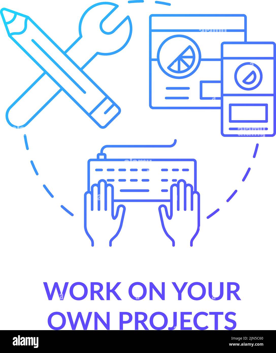 Projects icon blue internet Stock Vector Images - Alamy