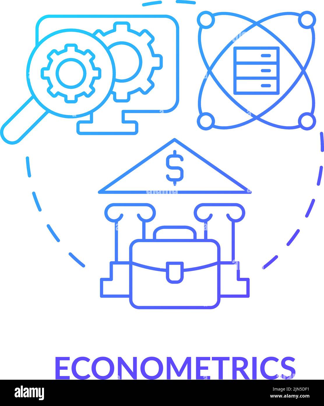 Econometrics blue gradient concept icon Stock Vector