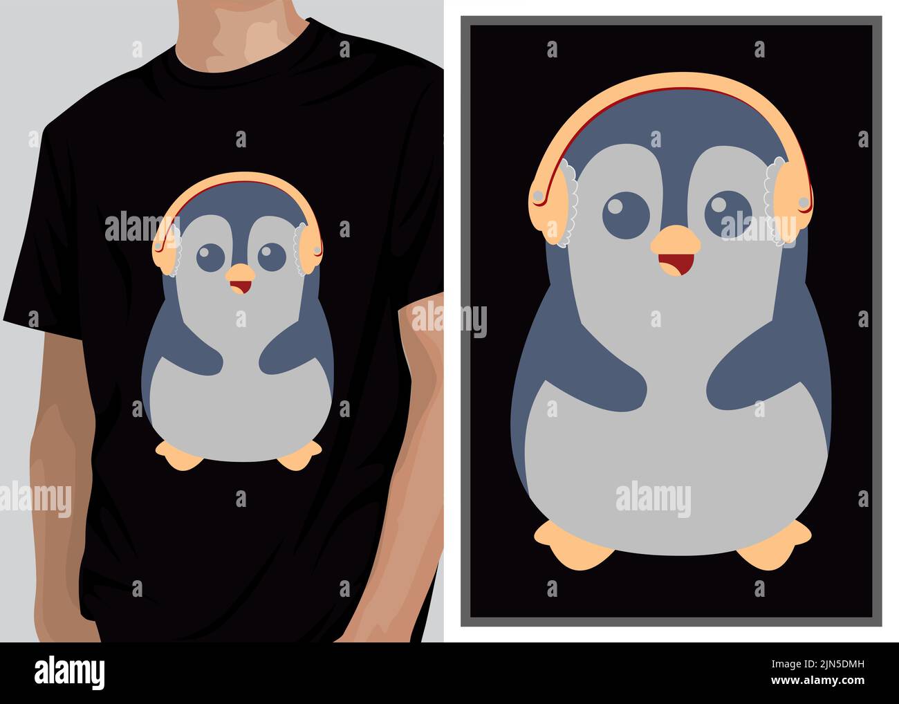 Penguin TShirt Design Vector, Typography Illustration. It can use for