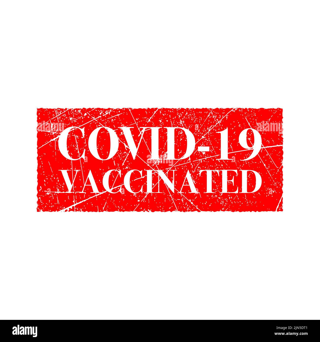 Covid-19 vaccinated vector stamp isolated on white background Stock Vector