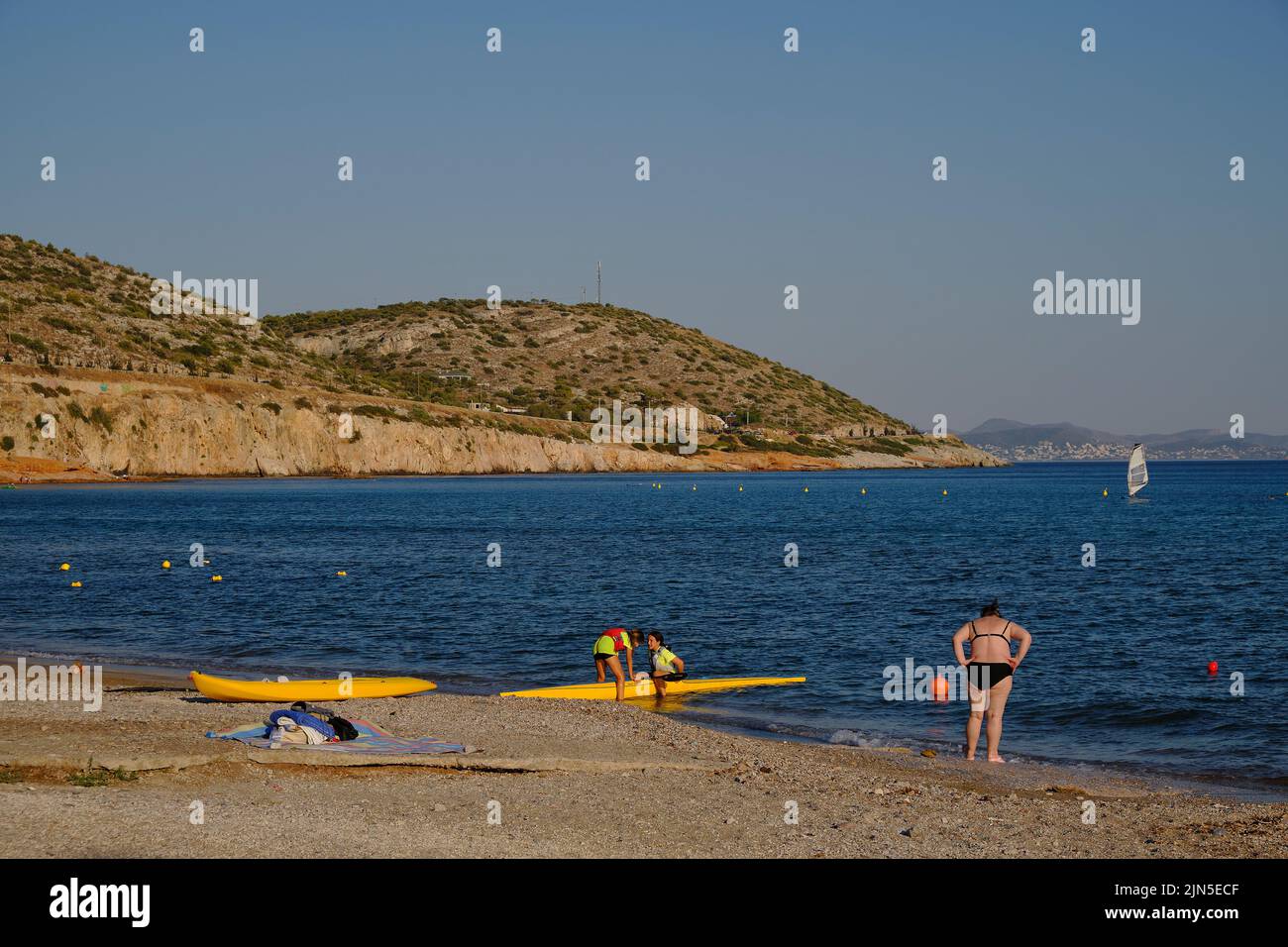 beach resort of Paralia Varkiza near Athens in Greece Stock Photo