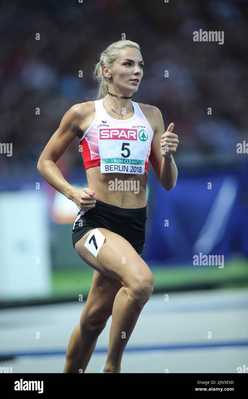 Ivona Dadic participating in the 800 meters in the Heptathlon at the ...