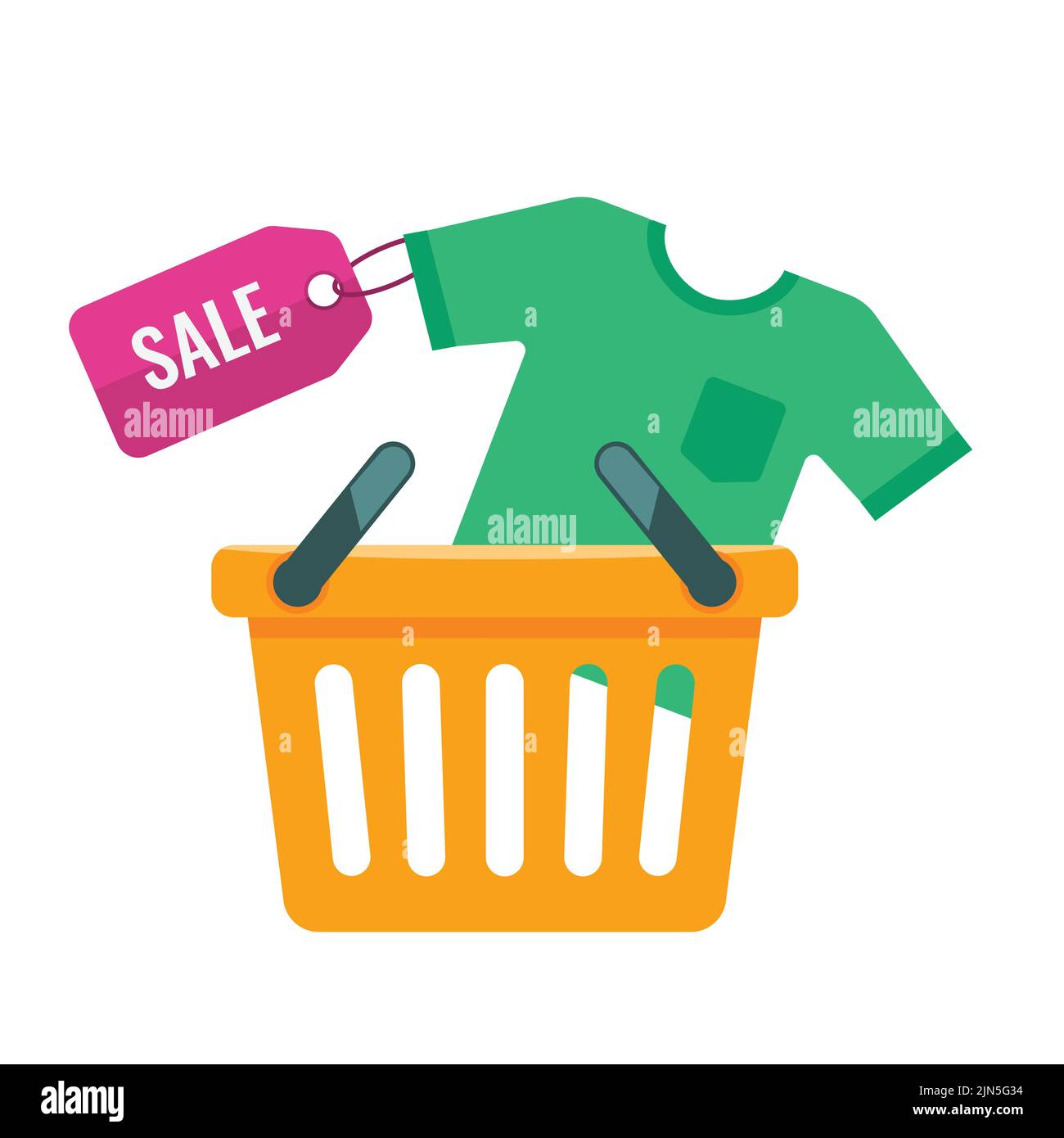 Shopping basket and shirt with price tag Stock Vector Image & Art Alamy