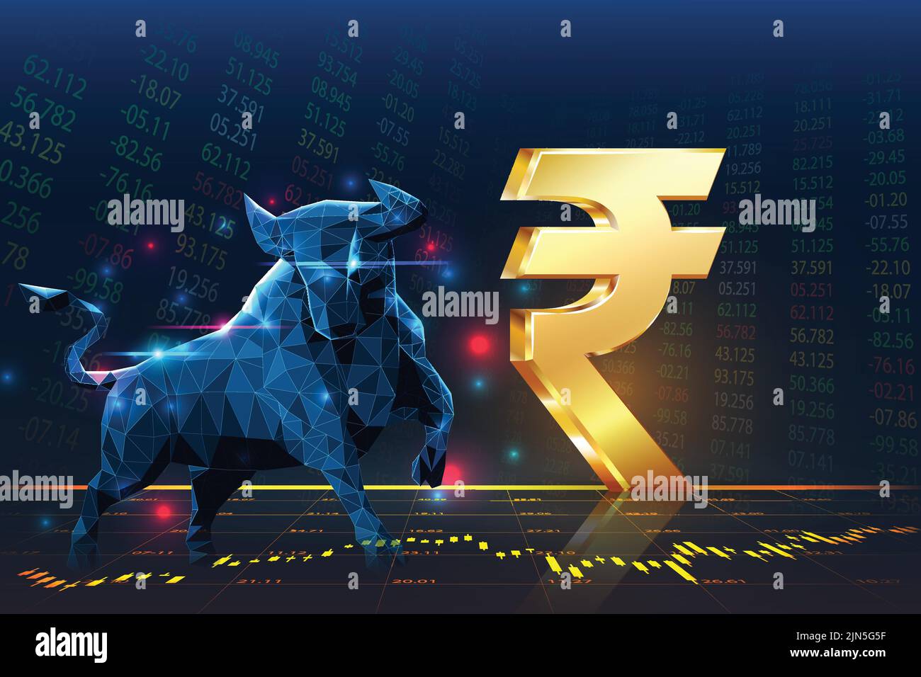 Indian Economy Increase Bull Market Indian Stock Market High Growth