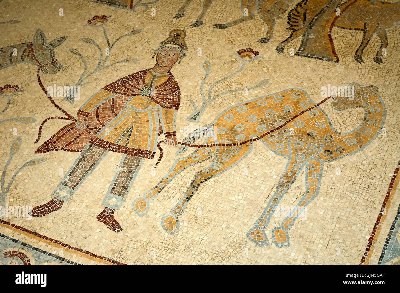 Jordan, Archeological site of Jerash, mosaic Stock Photo