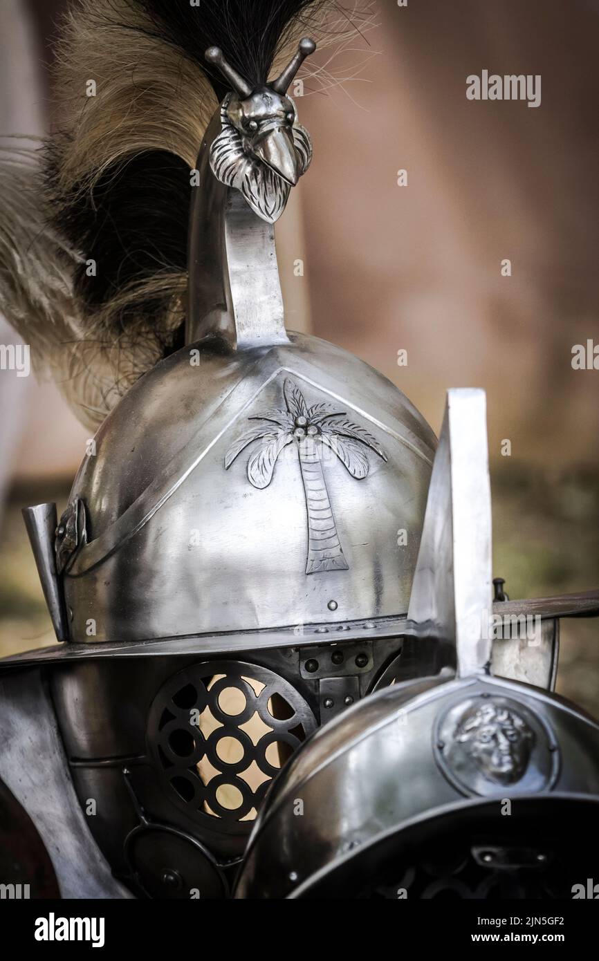 Modena, Italy. 10th Sep, 2016. Gladiator helmets. Credit: Independent Photo Agency/Alamy Live News Stock Photo
