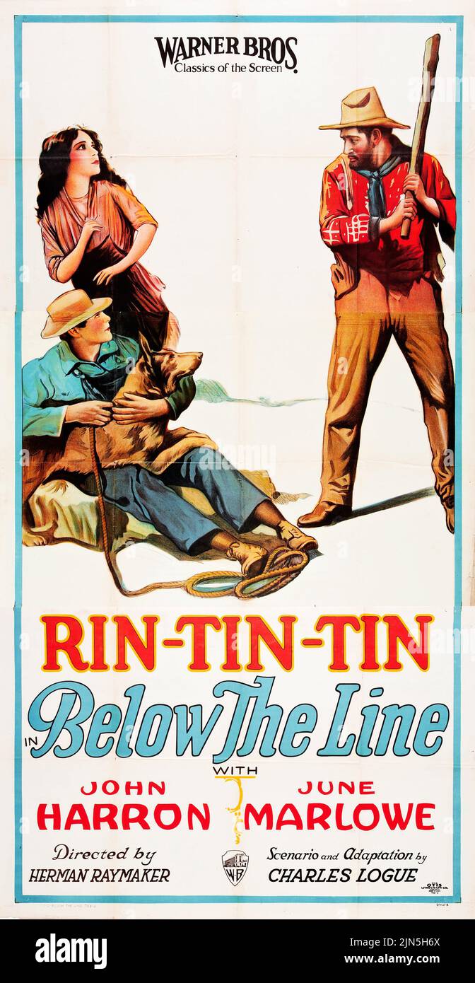 Vintage film poster - Below the Line (Warner Brothers, 1925). Vintage film poster Style B Stock Photo