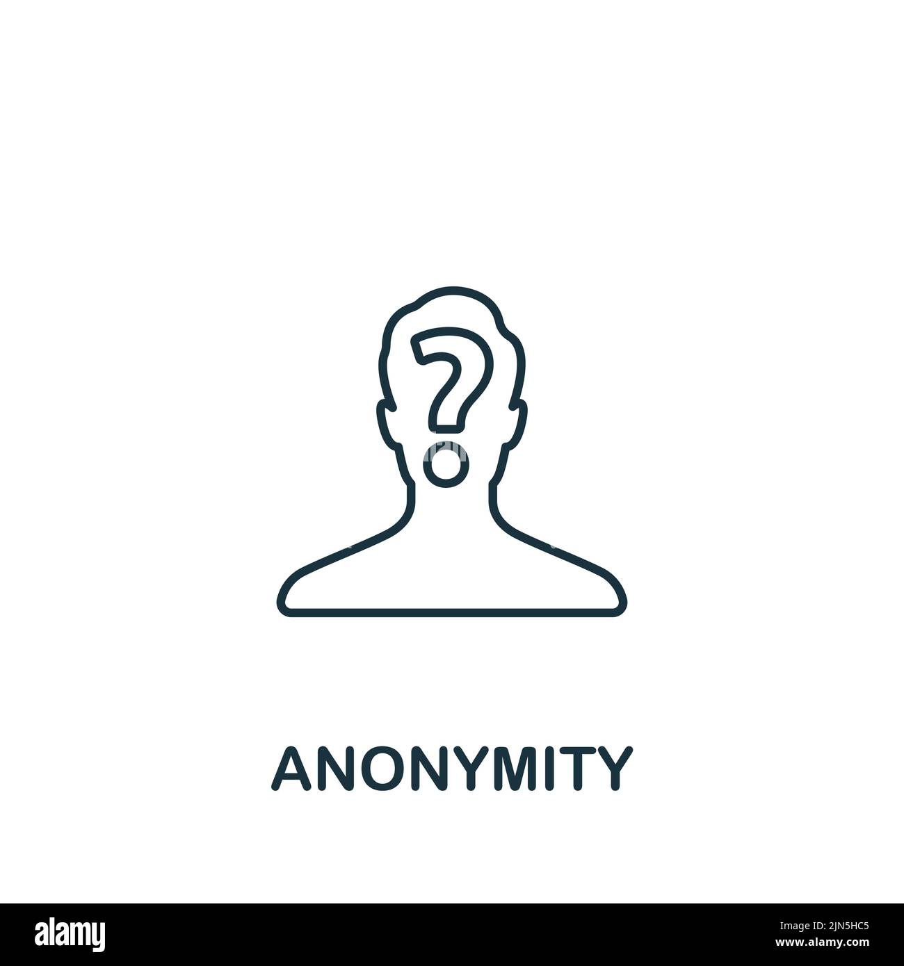 Anonymity icon. Monochrome simple Cryptocurrency icon for templates, web design and infographics Stock Vector