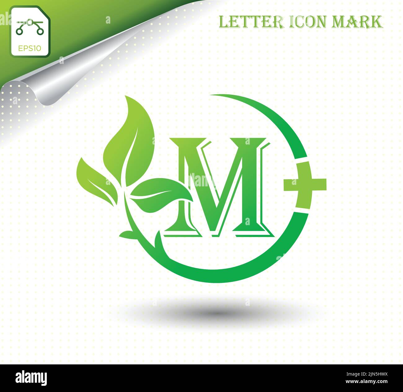 letter M with green leaf vector template Stock Vector Image & Art - Alamy