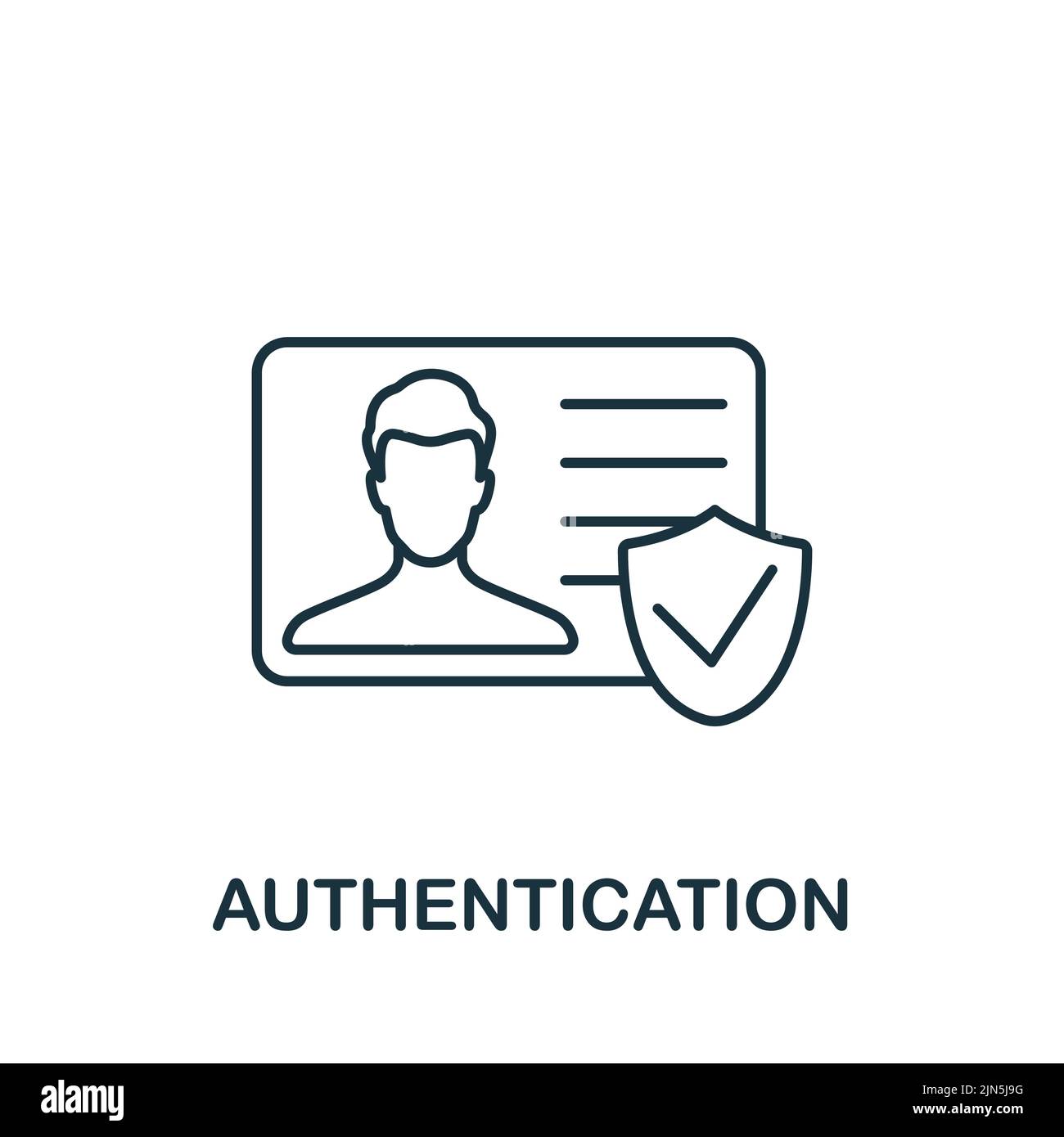 Authentication icon. Monochrome simple Cybercrime icon for templates, web design and infographics Stock Vector