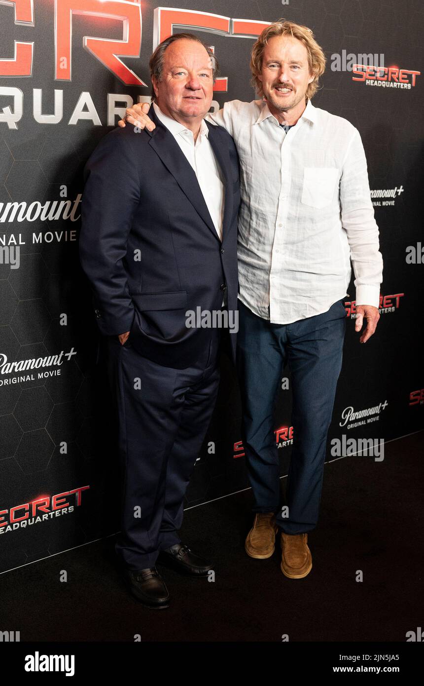 New York, United States. 08th Aug, 2022. Paramount CEO Bob Bakish and actor Owen Wilson attend premiere of Paramount  movie Secret Headquarters at Signature Theatre (Photo by Lev Radin/Pacific Press) Credit: Pacific Press Media Production Corp./Alamy Live News Stock Photo