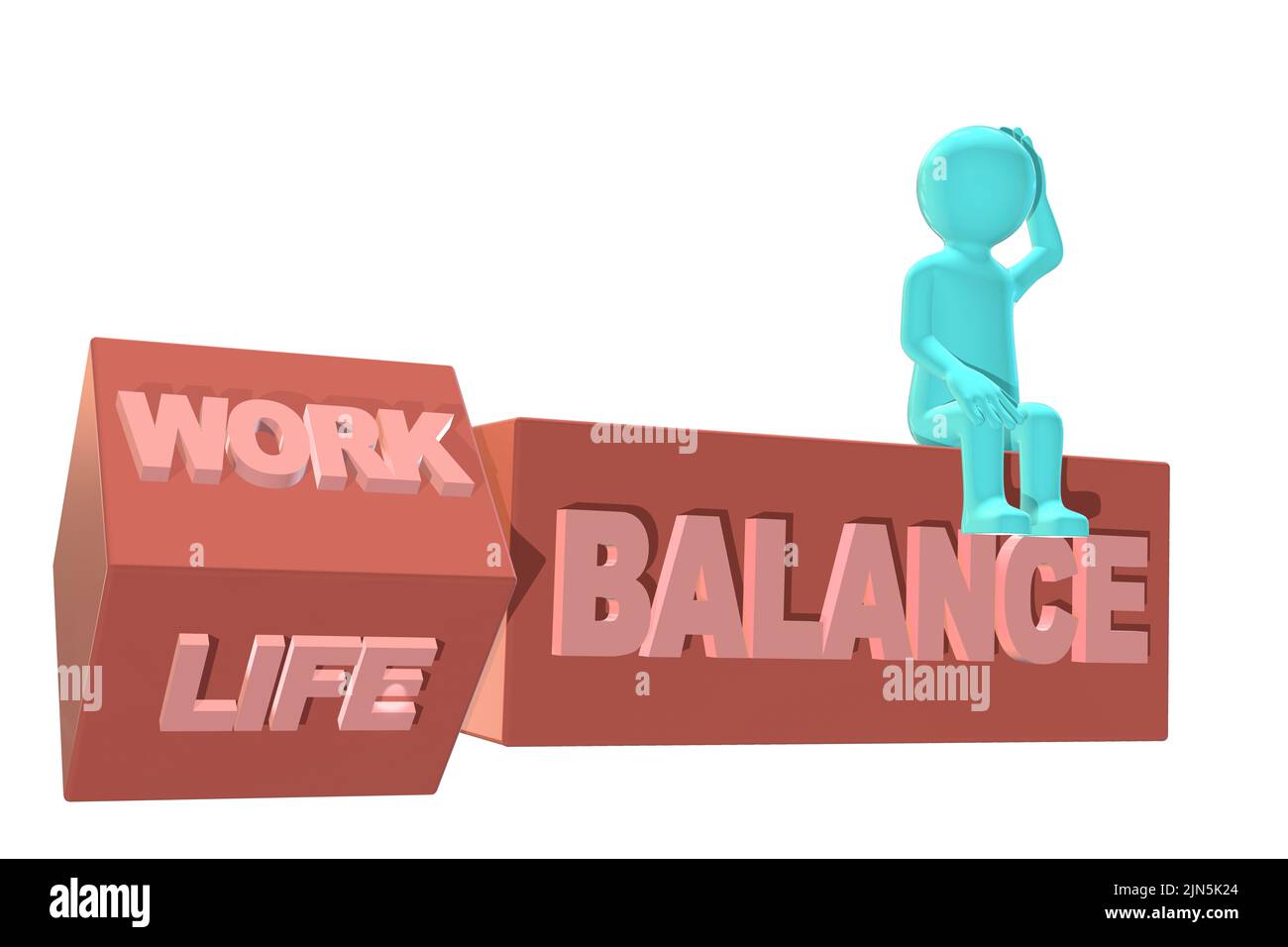 work life balance concept work play balance illustration career lifestyle balance concept cut out isolated on white background Stock Photo