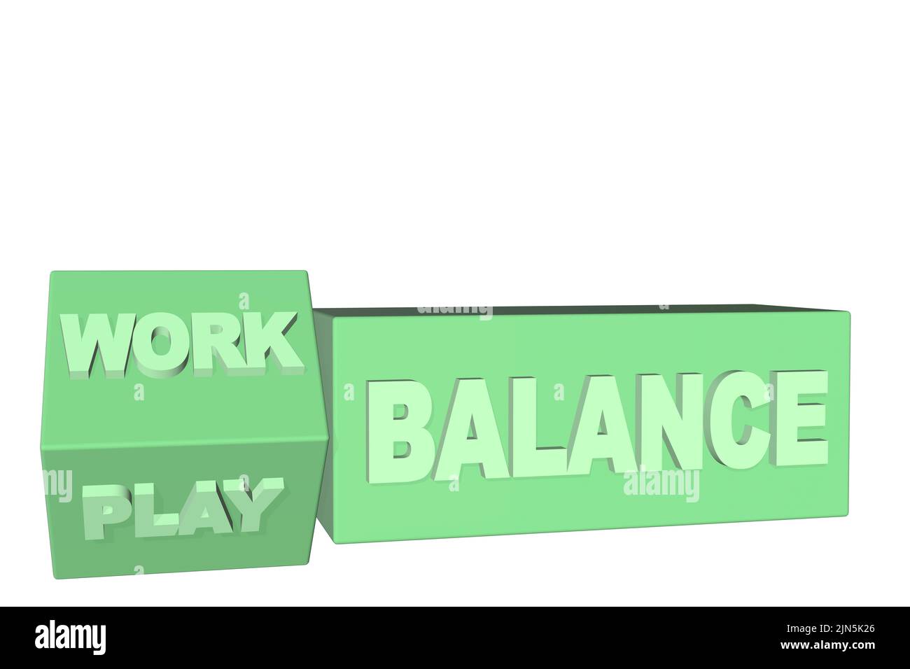 work life balance concept work play balance illustration career lifestyle balance concept cut out isolated on white background Stock Photo