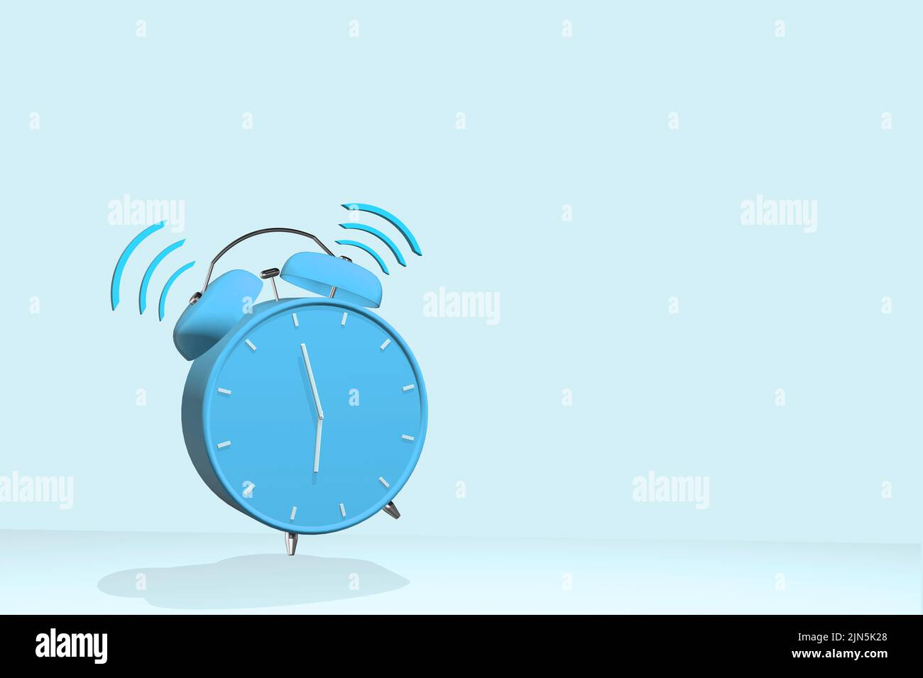 alarm clock ringing 3D render of ringing alarm clock background with bells illustration time timer Stock Photo