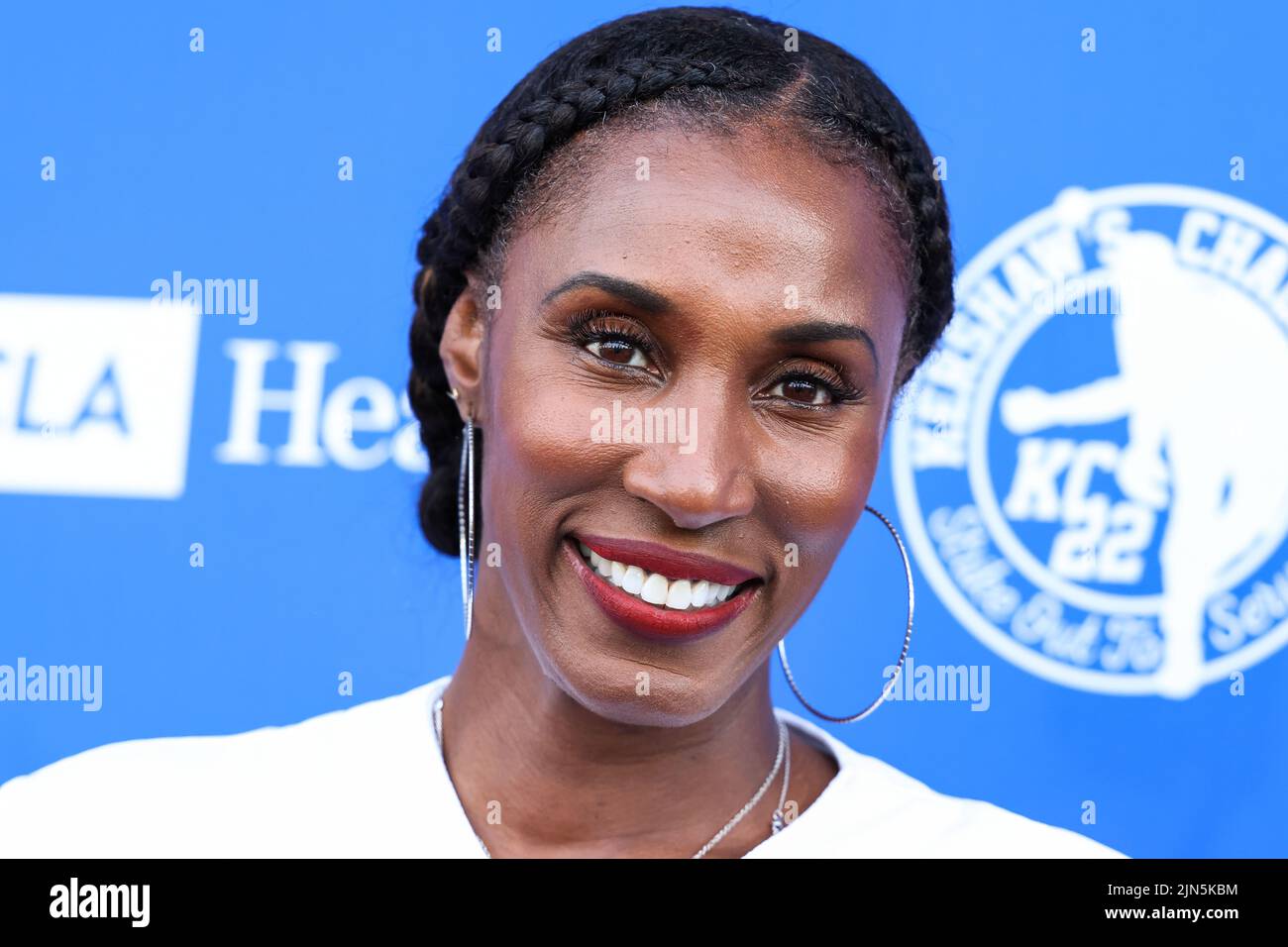 Los Angeles, United States. 08th Aug, 2022. ELYSIAN PARK, LOS ANGELES, CALIFORNIA, USA - AUGUST 08: American former professional basketball player Lisa Leslie arrives at Kershaw's Challenge Ping Pong 4 Purpose 2022 held at Dodger Stadium on August 8, 2022 in Elysian Park, Los Angeles, California, United States. (Photo by Xavier Collin/Image Press Agency) Credit: Image Press Agency/Alamy Live News Stock Photo