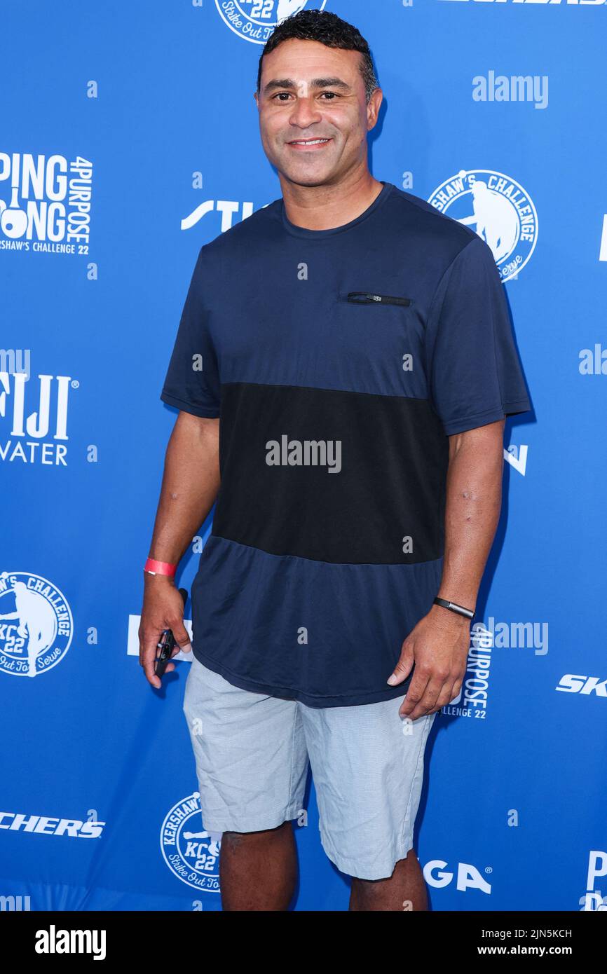 Los Angeles, United States. 08th Aug, 2022. ELYSIAN PARK, LOS ANGELES, CALIFORNIA, USA - AUGUST 08: American former professional baseball infielder and outfielder Jerry Hairston Jr. arrives at Kershaw's Challenge Ping Pong 4 Purpose 2022 held at Dodger Stadium on August 8, 2022 in Elysian Park, Los Angeles, California, United States. (Photo by Xavier Collin/Image Press Agency) Credit: Image Press Agency/Alamy Live News Stock Photo