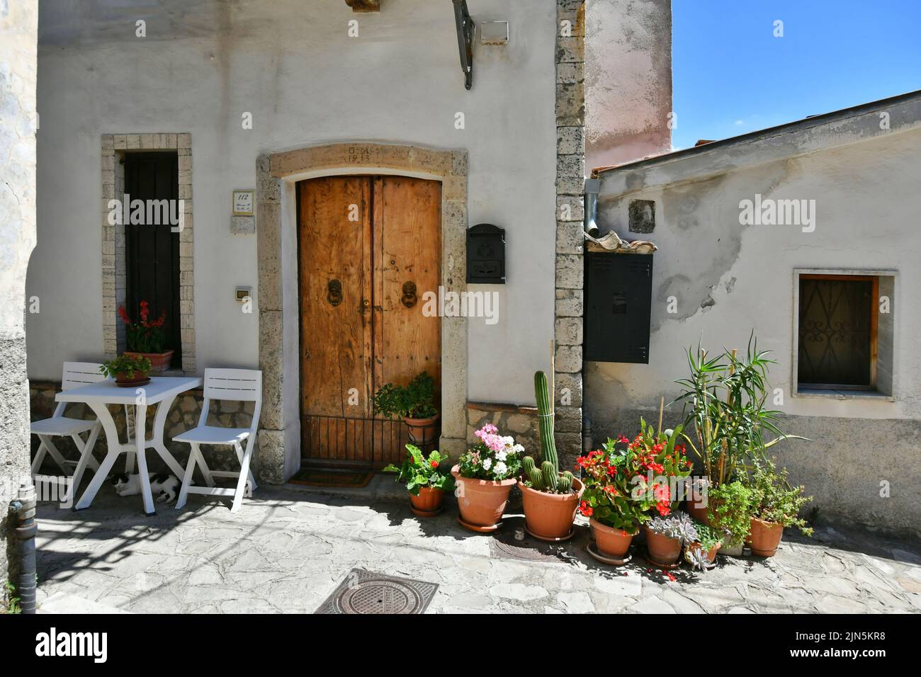 The door of a small house in Zungoli, one of the most beautiful