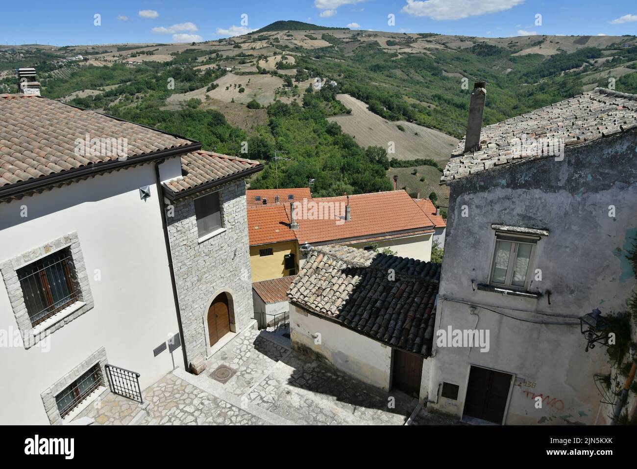 The roofs of the old houses of Zungoli, one of the most beautiful
