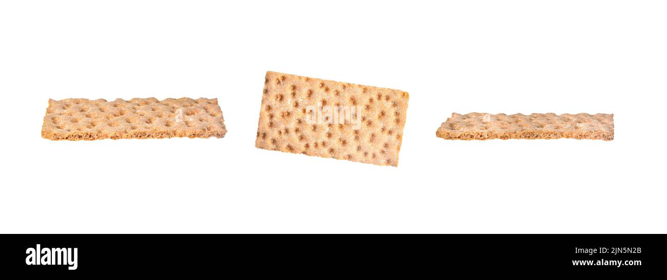 Rye crispbread isolated on a white background. Stock Photo