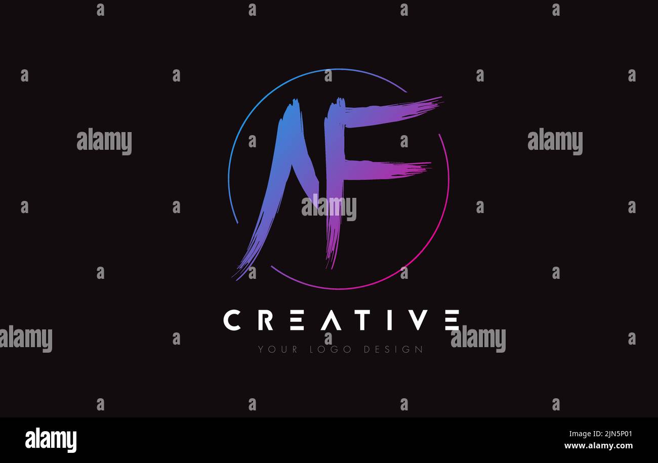 Creative Colorful AF Brush Letter Logo Design. Artistic Handwritten ...