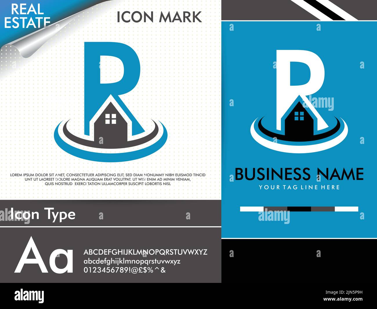 Abstract creative letter R and simple minimalist real estate logo Stock ...