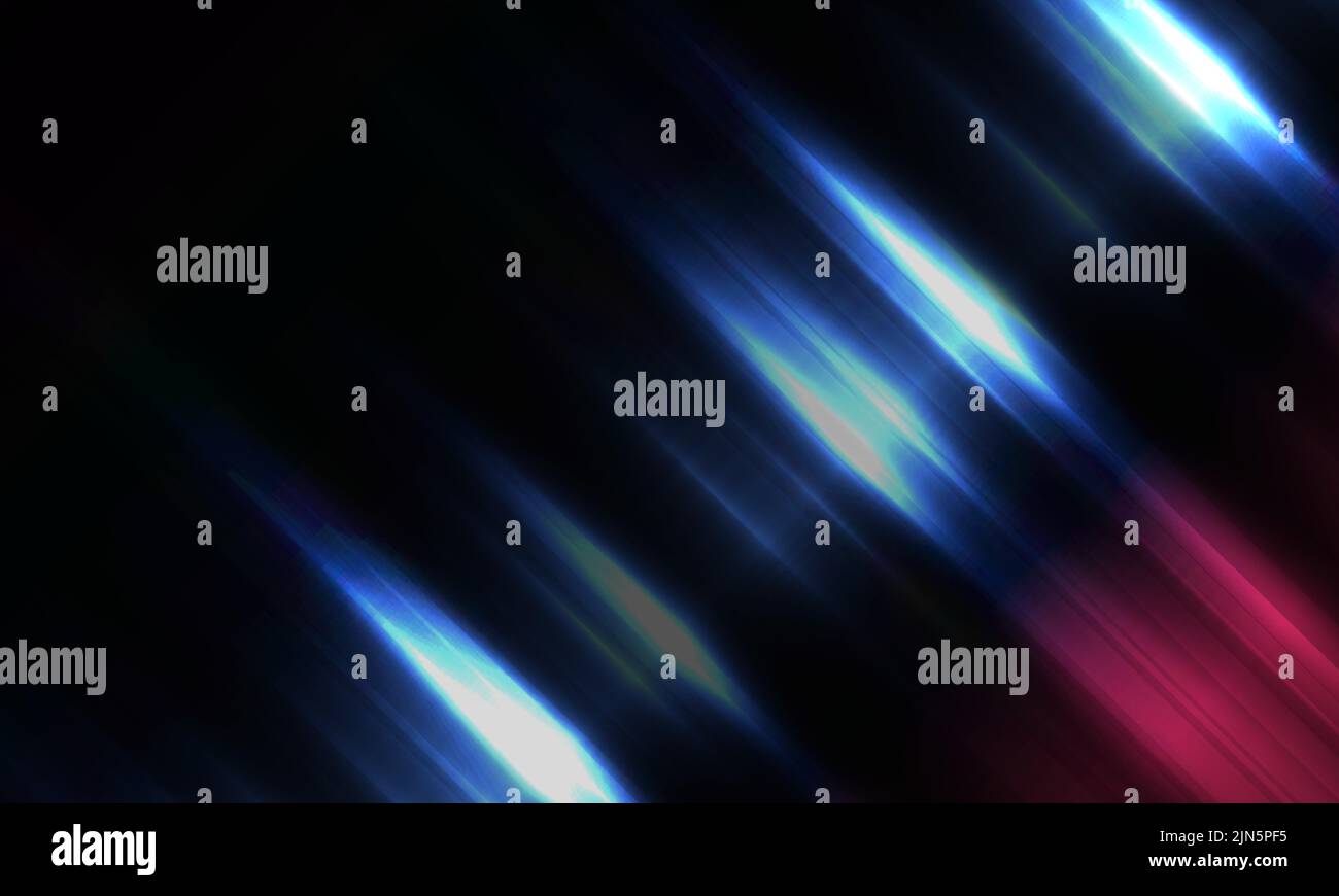 Abstract dark blue background with colorful diagonal glowing lines and ...