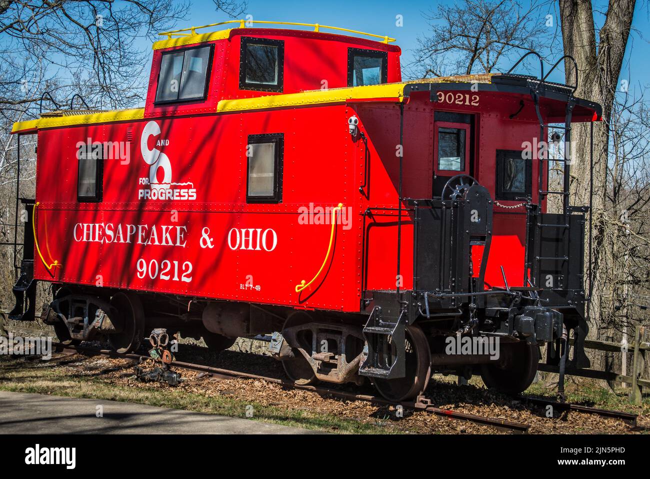 Chesapeake and Ohio Railway Caboose - North Bend Stock Photo