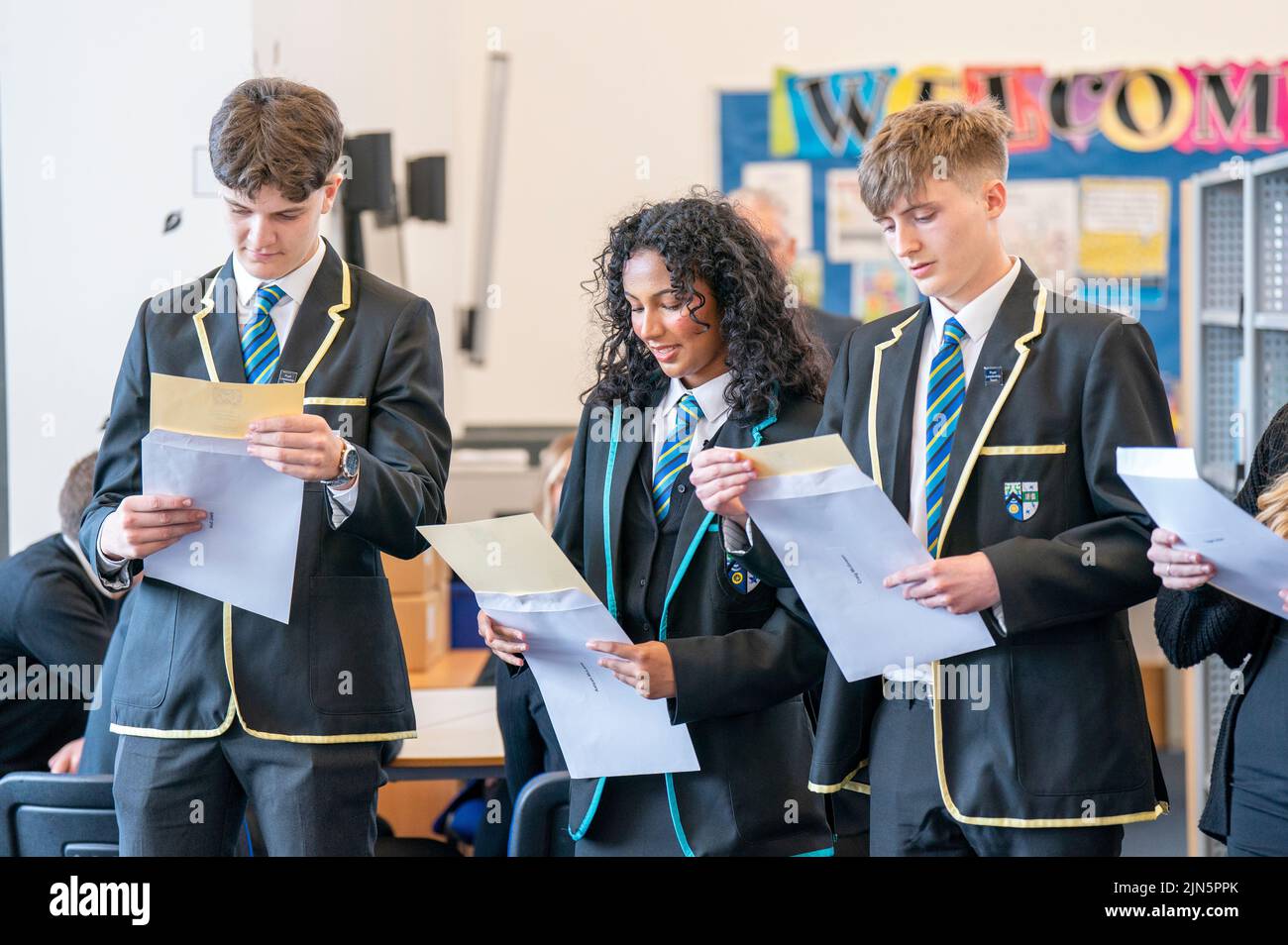 Students (from left) Niall Jowitt, Aaliyah McLaine and Craig McGowan at