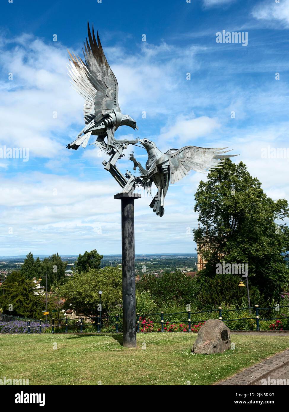 Malvern Buzzards sculpture by Walenty Pytel in Rosebank Gardens Great Malvern Worcestershire England Stock Photo