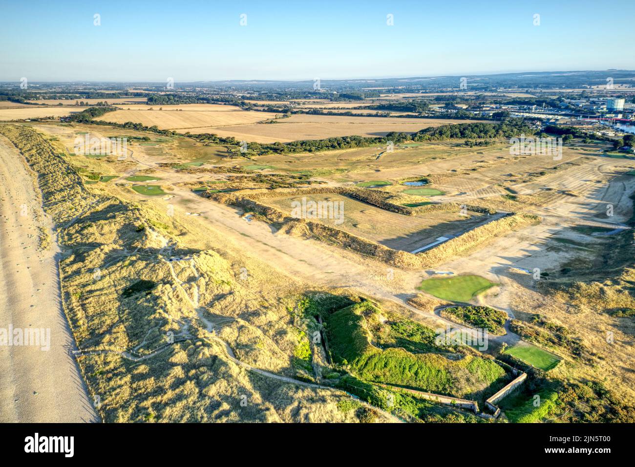 Aerial photo of the old fort and Littlehampton golf course during the
