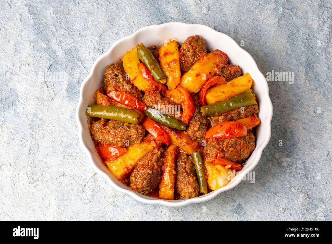 Traditional Homemade Turkish Food Kofte Kofta with Tomato Sauce and