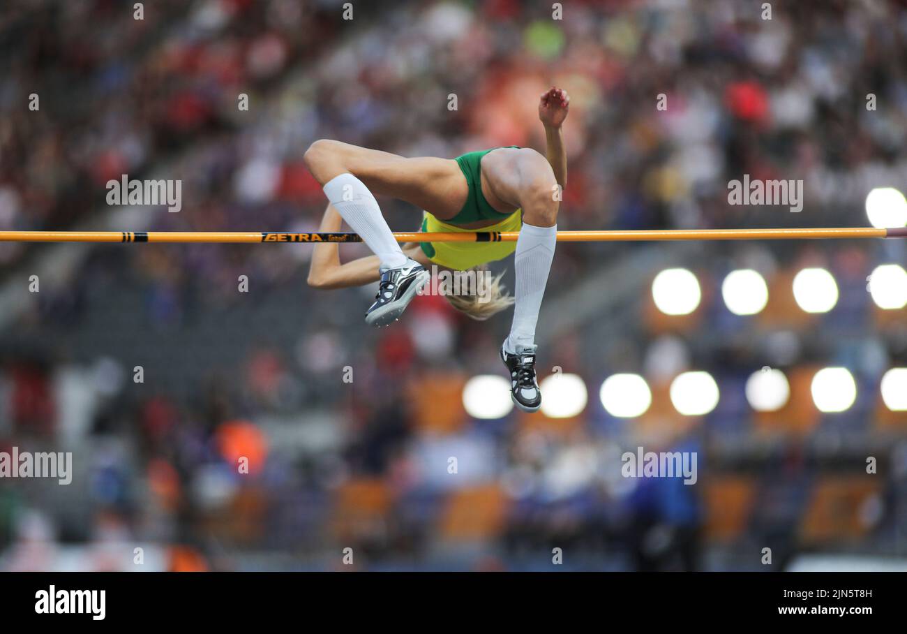Airinė Palšytė participating in the high jump at the European Athletics