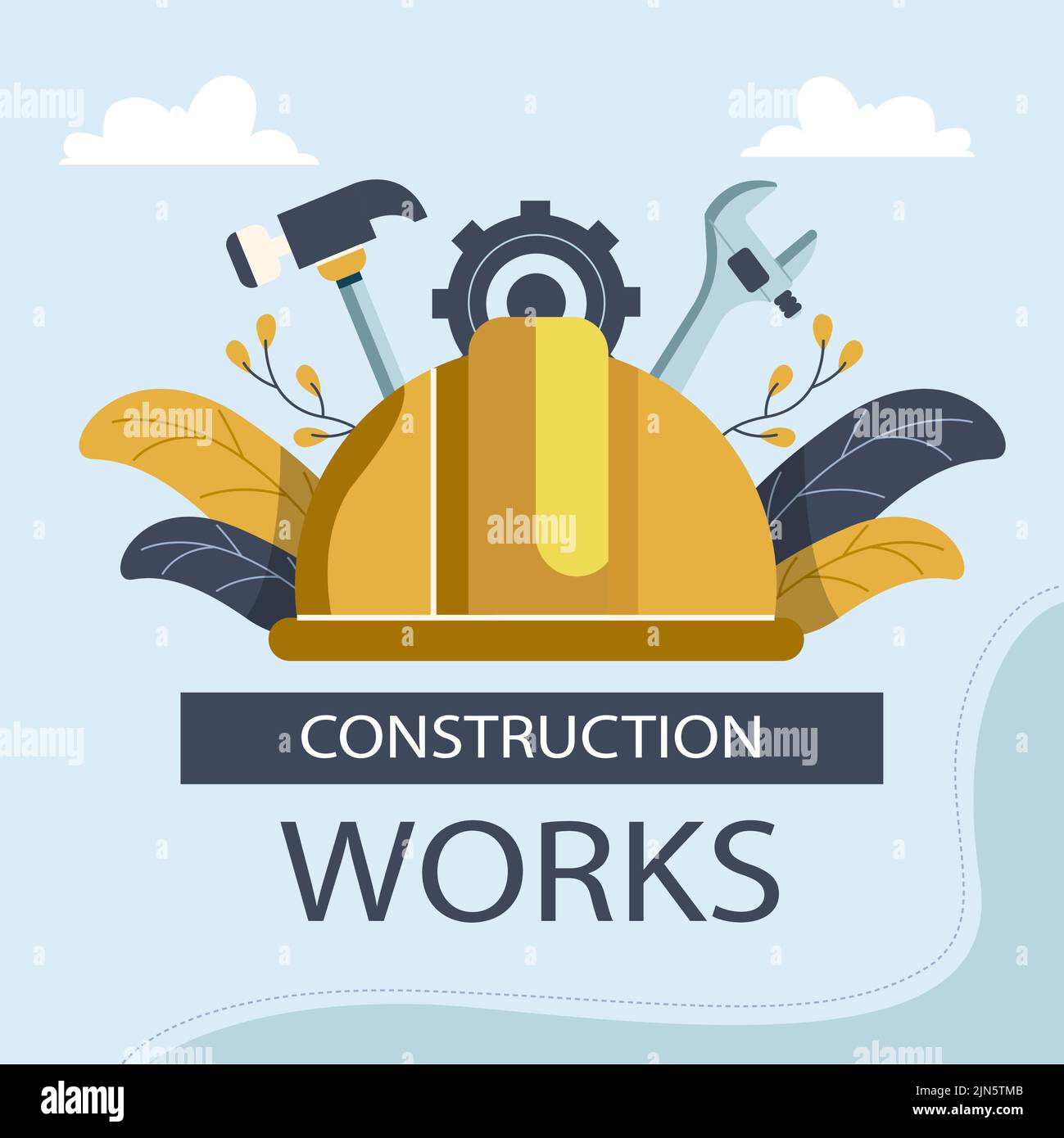 Flat construction posts posts set Vector illustration Stock Vector ...