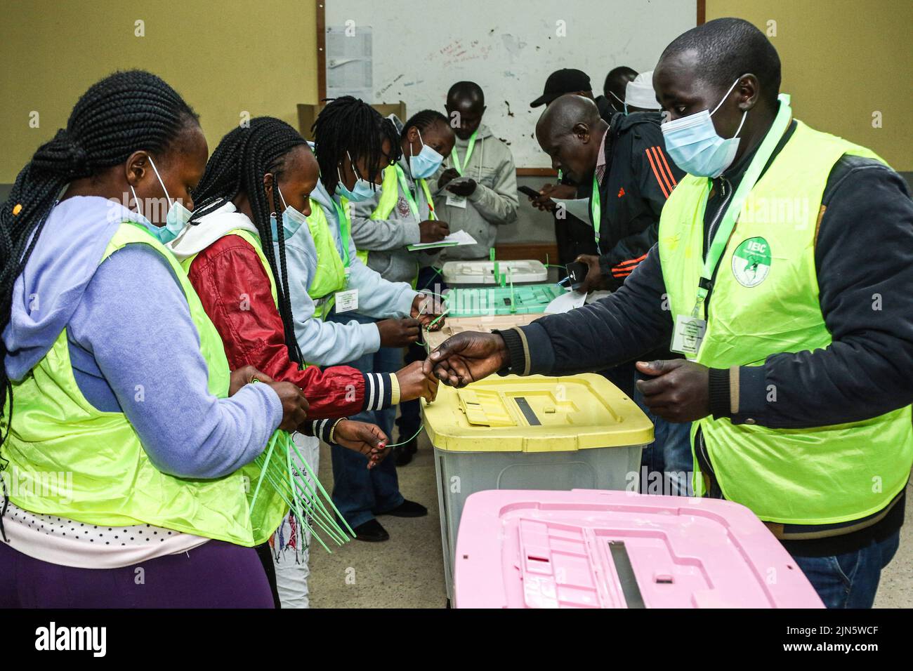 Nakuru, Kenya 09 Aug 2022, Officials of The Independent Electoral and