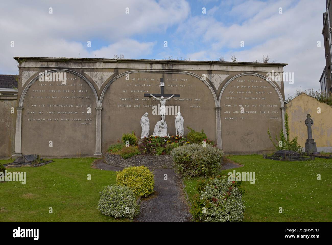 Shrine in the grounds of Saint Mary's Catholic Church, Main Street, Mallow, County Cork, Ireland. July 2022 Stock Photo