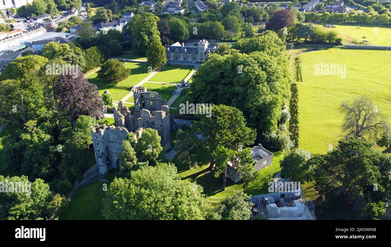 An aerial view of Mallow Castle, Mallow, County Cork, July 2022 Stock Photo