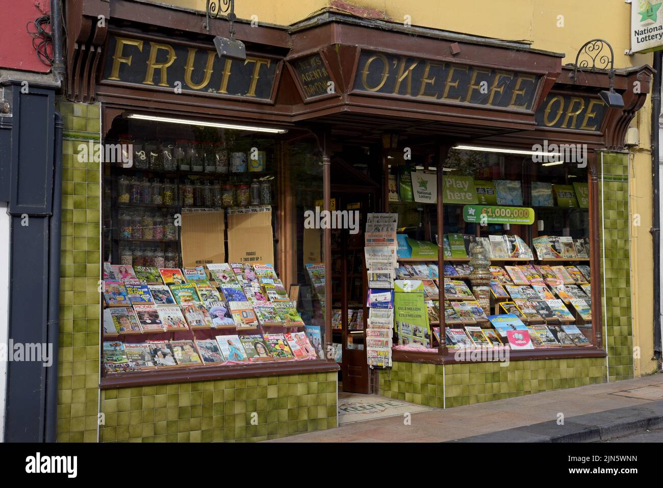 A traditional shopfront on Main Street, Mallow, County Cork, Ireland, July 2022 Stock Photo