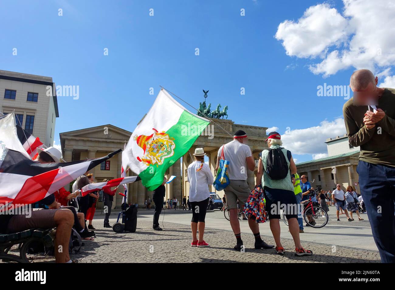 Protest of citizens of the Reich, Brandenburg Gate, Berlin, Germany Stock Photo