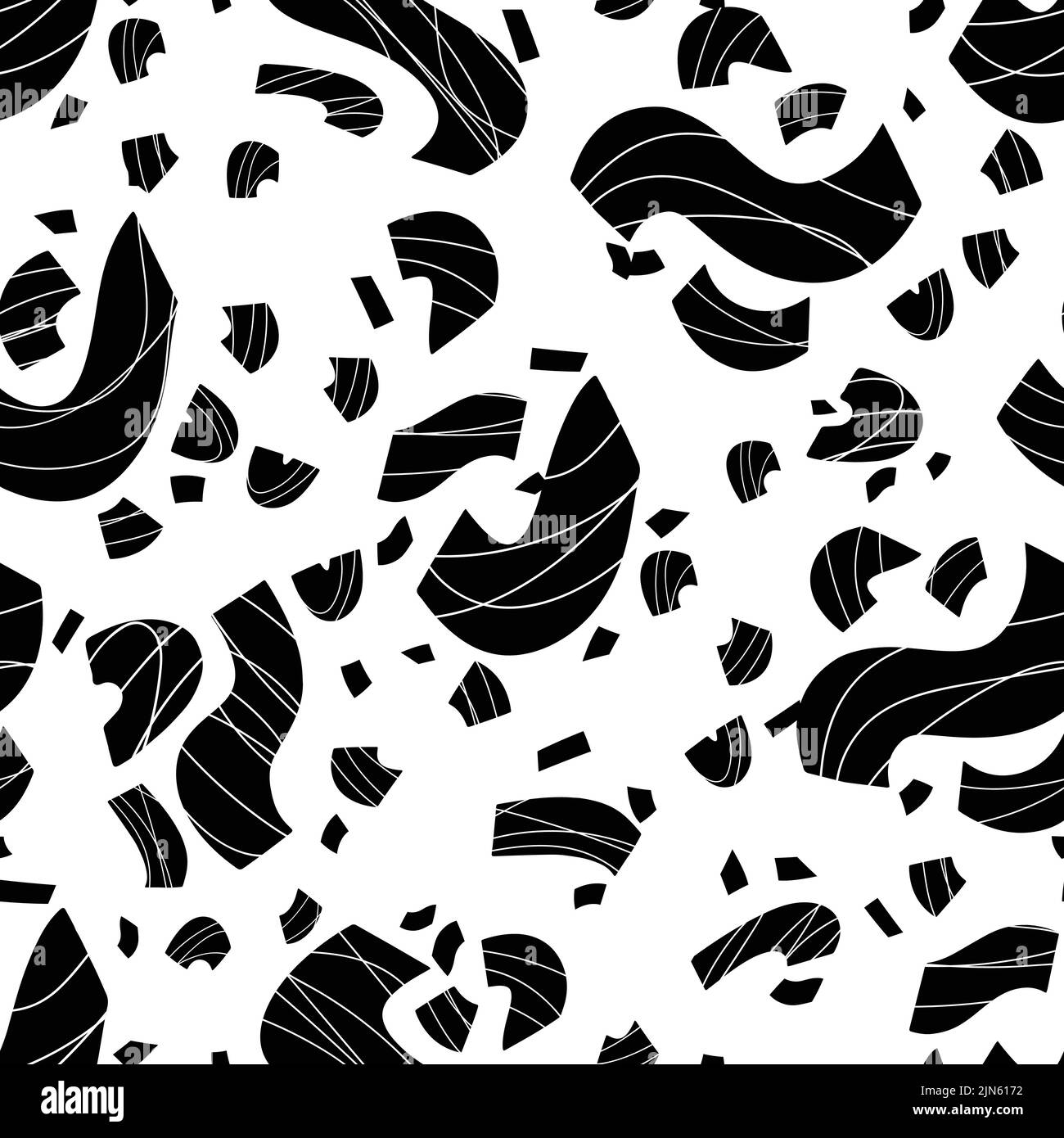 Vector geometric seamless pattern. Repeating abstract black and white ...
