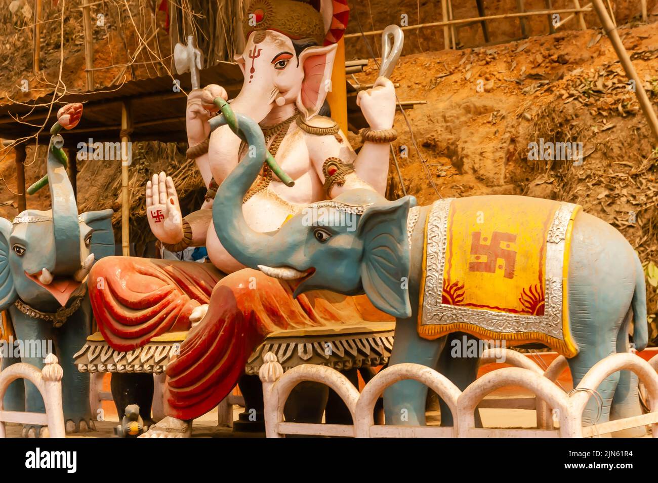 A side view of Lord Ganesh / Ganesha / Ganesa. Stock Photo