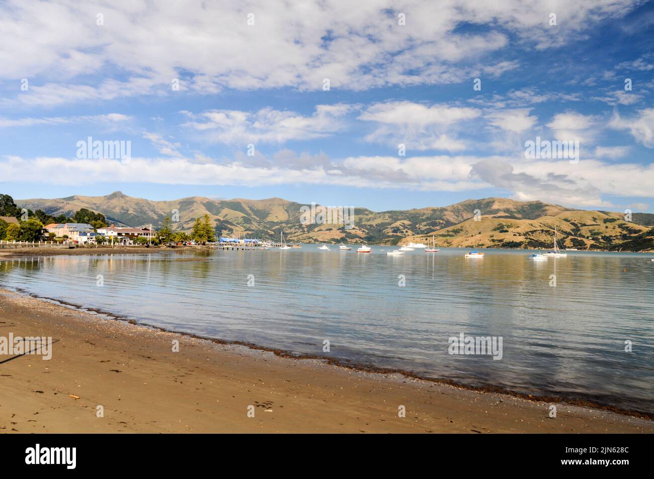 Akaroa bay is a former French settlement in the small town of Akaroa on