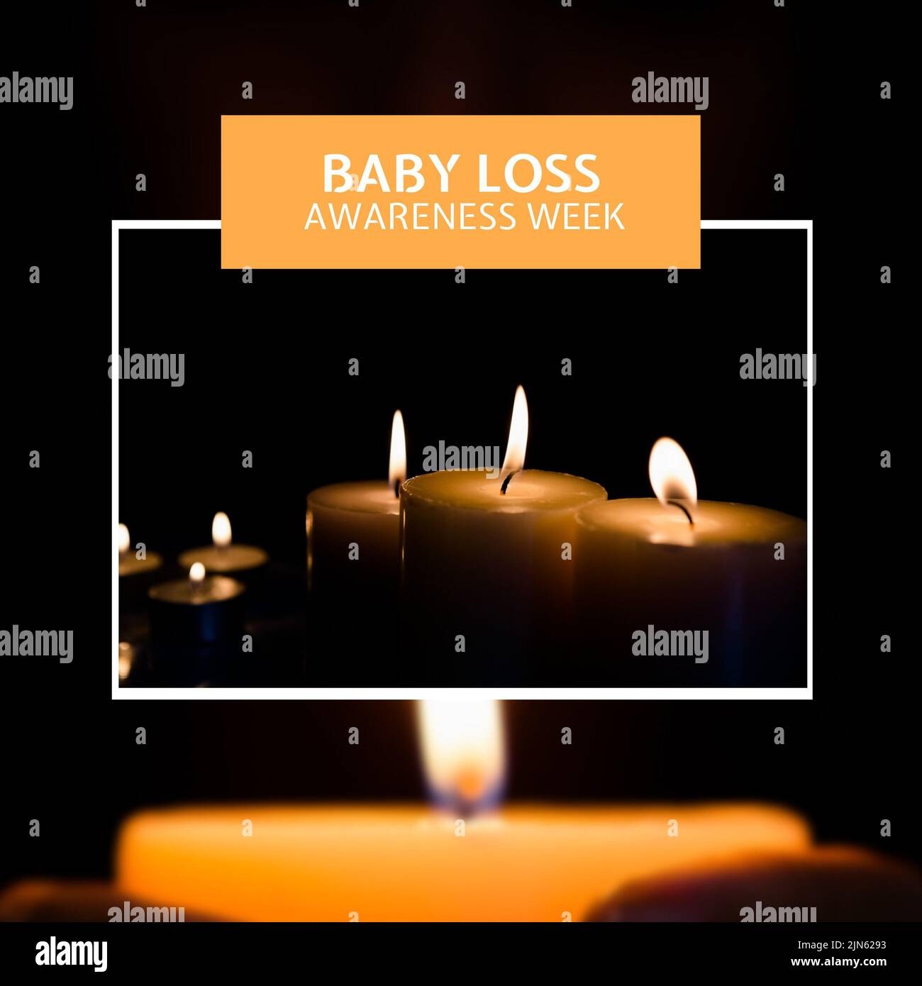 Composition of baby loss awareness week text over candles Stock Photo Alamy