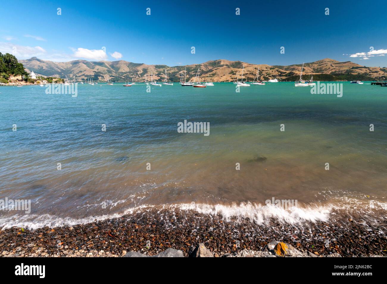 Akaroa bay is a former French settlement on the Banks Peninsula, in