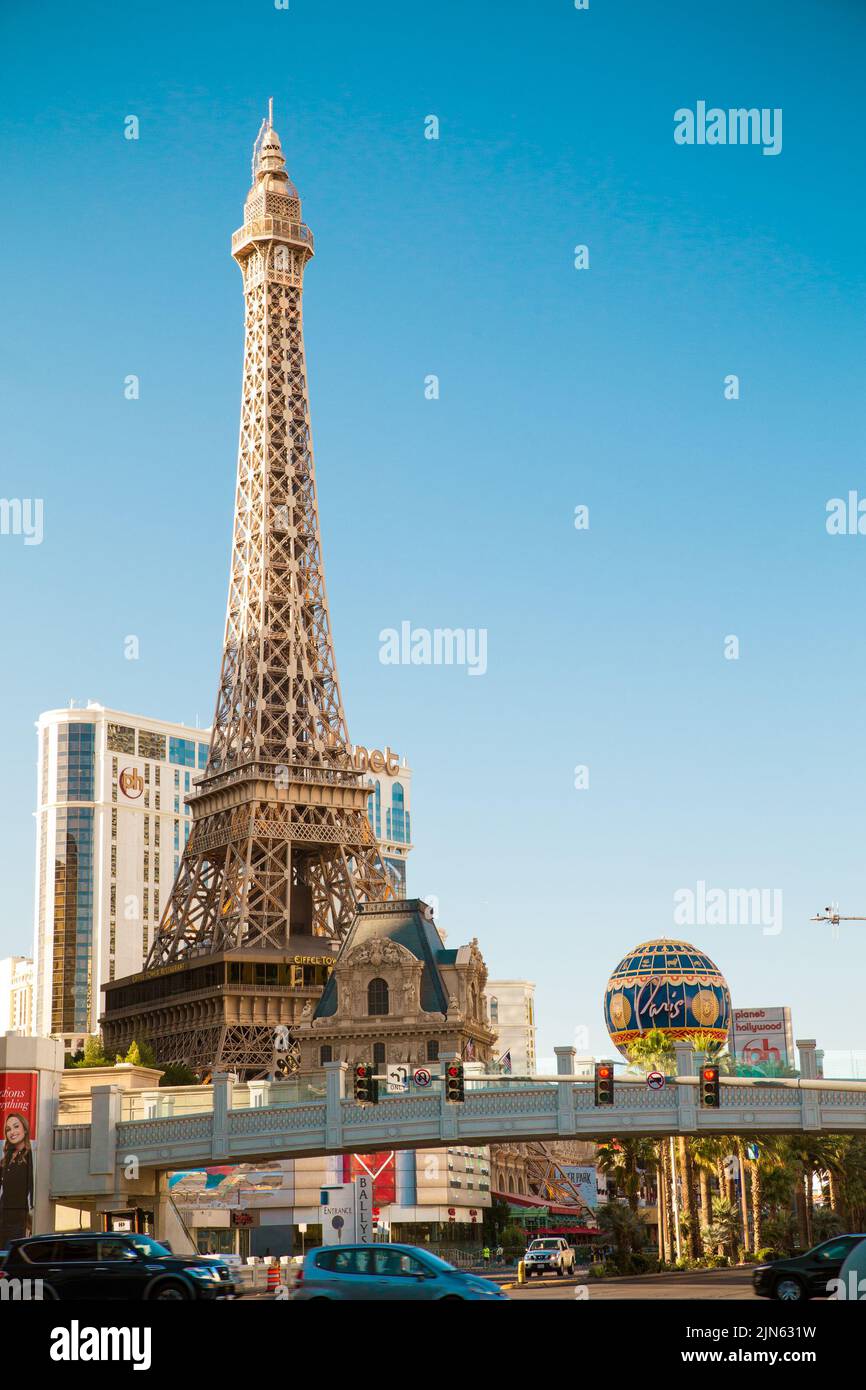 Eiffel Tower at Paris Casino Aerial View from Ballys Hotel at Sunny Morning  Editorial Image - Image of entertainment, architecture: 134096675